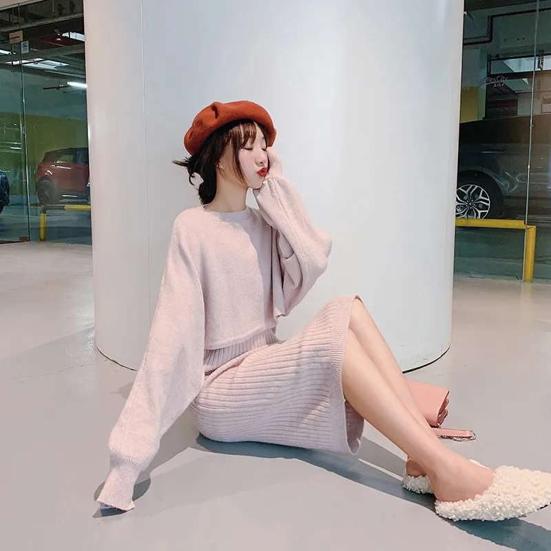 

women clothing 2020 autumn New best-selling high-quality Fashion trend loose knitted skirt suit Outdoor leisurewomen's sweaters