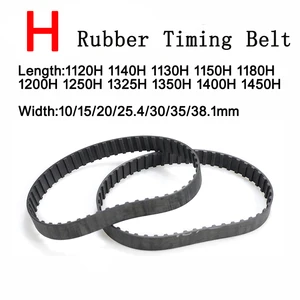 Rubber H Timing Belt Trapezoidal Tooth Pitch 12.7mm Industrial Synchronous Transmission Belt 1120H 1140H 1200H 1250H 1400H 1450H