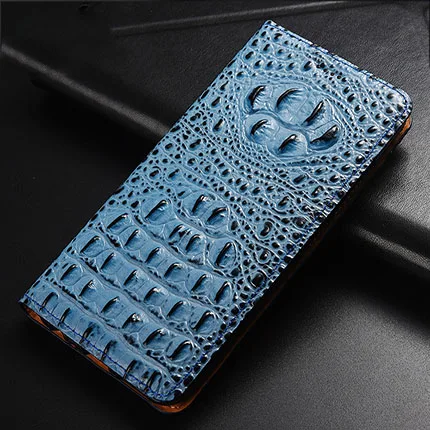 Blue Для Moto P40 чехол с крокодиловым узором Флип из натуральной кожи Мягкая силиконовая задняя крышка для Motorola one vision Coque - Цвет: Blue