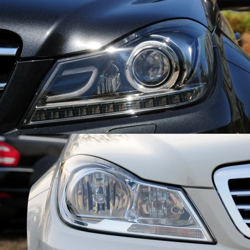 W204 объектив абажур Защита объектива пластиковая фара крышка для Mercedes W204 C180 C200 C260 объектив 2011-2013 прозрачное стекло