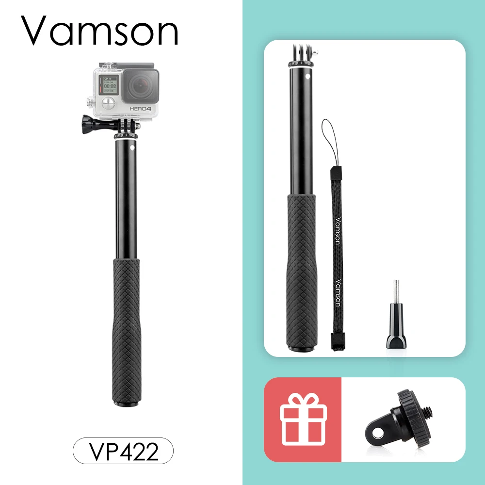 Vamson аксессуары для штатива GoPro монопод Регулируемая селфи палка для GoPro Hero 8 7 6 5 для Xiaomi Yi SJCAM для телефона VP422 - Цвет: VP422