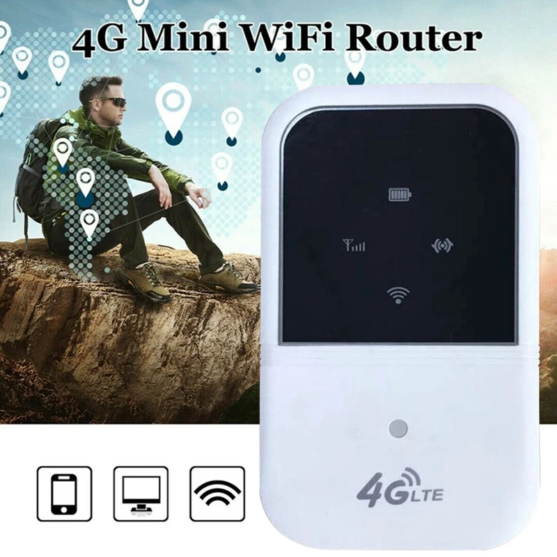 

Portable 4G LTE Wifi Router Hotspot 150Mbps Unlocked Mobile Modem Supports 10 Users for Car Home Travel B1 B3