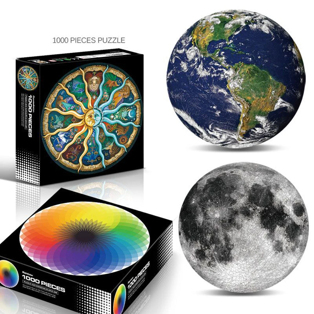 

Creative Rainbow Children Adults DIY Puzzle Educational 3D Puzzle Paper Round Puzzles Each Piece Planet Educational Toys Gifts