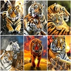 Картина AZQSD по номерам абстрактная нерамка настенное Искусство DIY животное украшение взрослые фотографии по номерам Тигр ручная роспись подарок