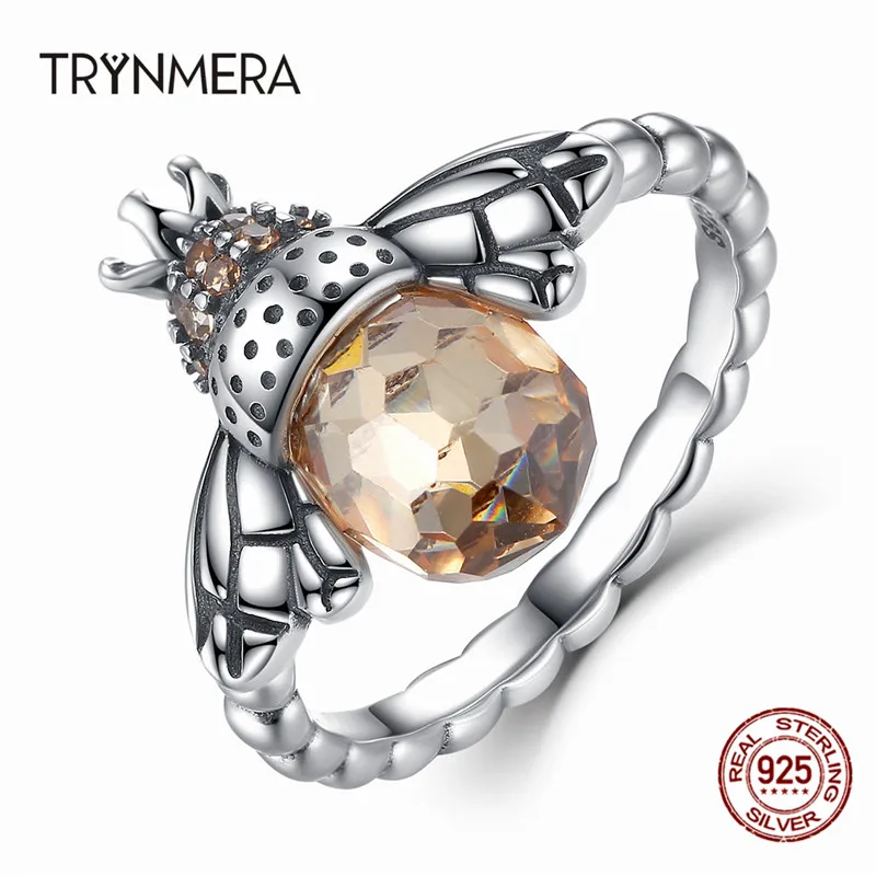 Trynmera 100% подлинное 925 пробы SilverAnimal пчелы крыло пальца кольцо для женщин