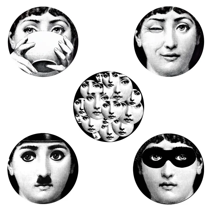 Милан Италия дизайнер fornasetti таблички узор обои разделенные картины настенные наклейки DIY Украшение стены 8 дюймов - Цвет: 13