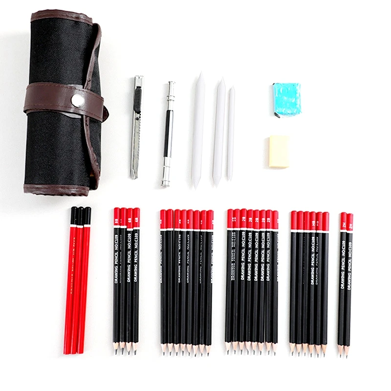39 шт Профессиональный эскиз карандаш набор набросок рисунок деревянный сумки
