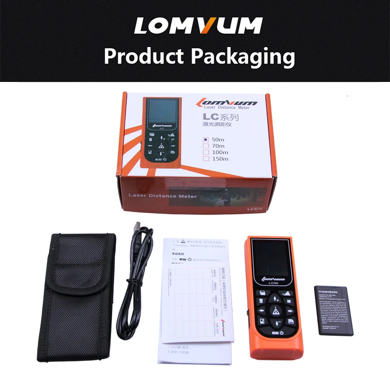 LOMVUM Usb тестер угол измерения ЖК-экран Лазерные дальномеры, Расстояние Измерительный метр Лазерный дальномер цветной дисплей лазер