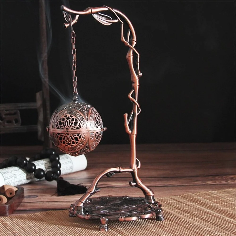 Creative Antique Hollow Dragon Hanging Backflow Incense Burner Metal Coil  Holder Aromatherapy Censer Gift Home Decor
