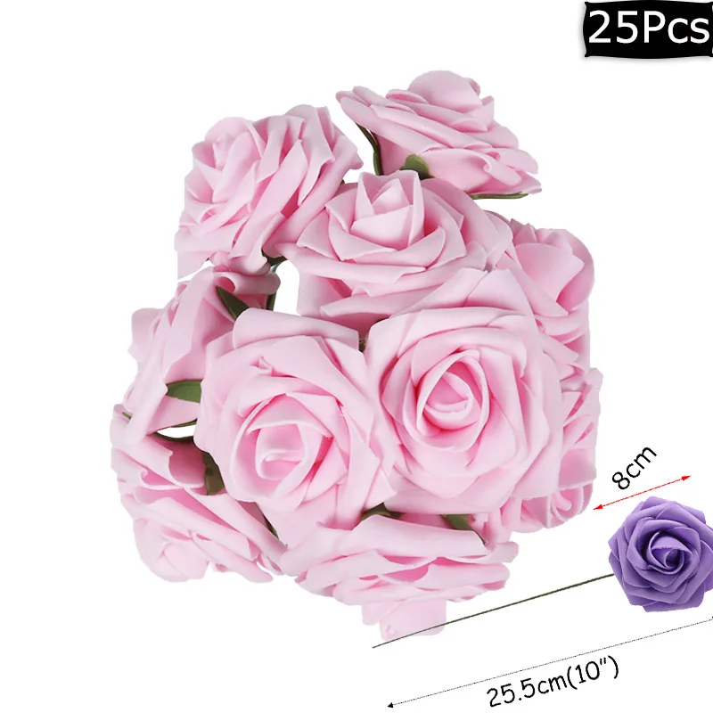 25pcs flowers MEIDDING первый 1-й декорации дня рождения девочка украшение душевой кабины Oh Baby номер воздушные шары фото плакат дети розовые подарки - Цвет: 25pcs flowers