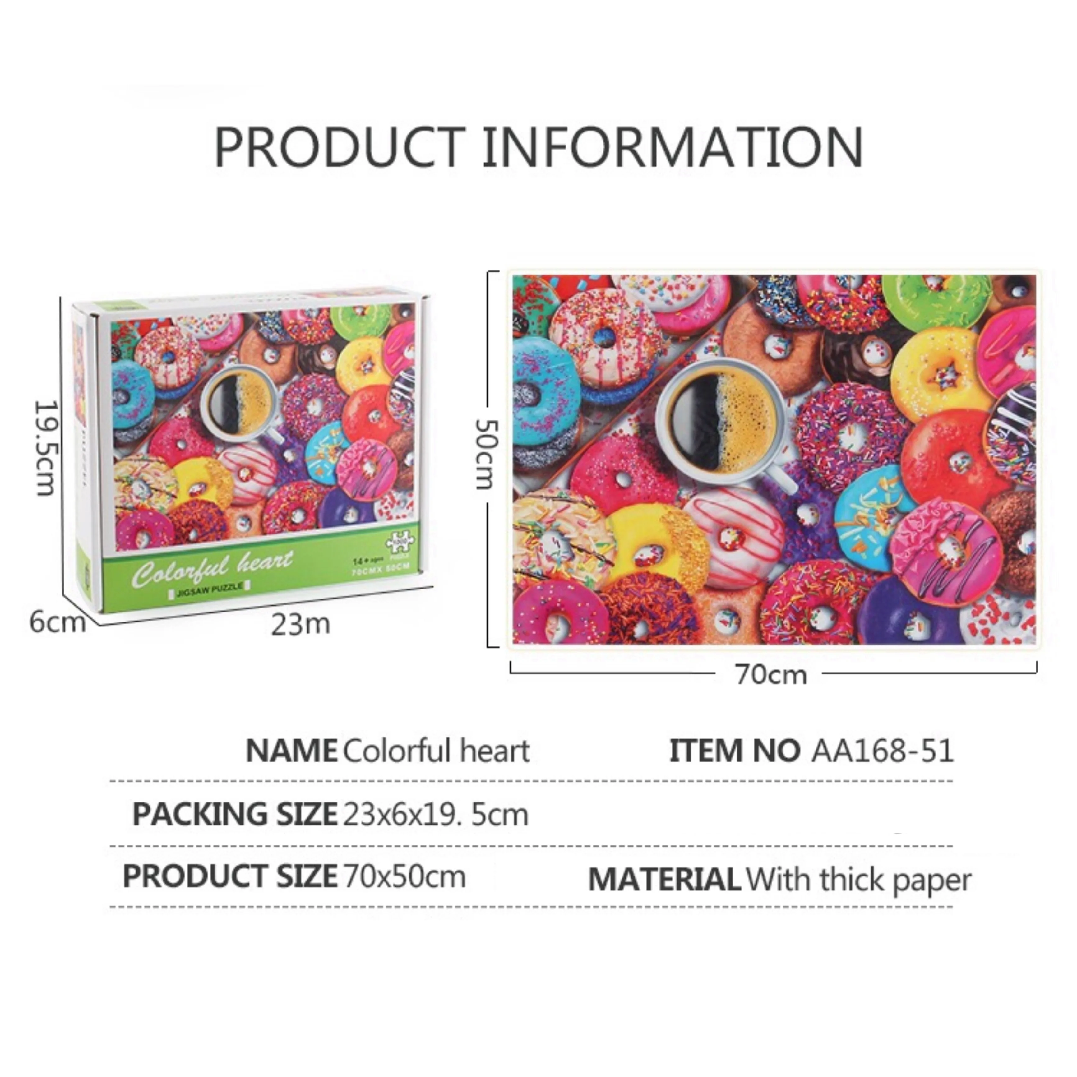 

Colorful Doughnut Jigsaw Puzzle (1000-Piece) for Kid Adult Relief Stress Toys Room Decoration