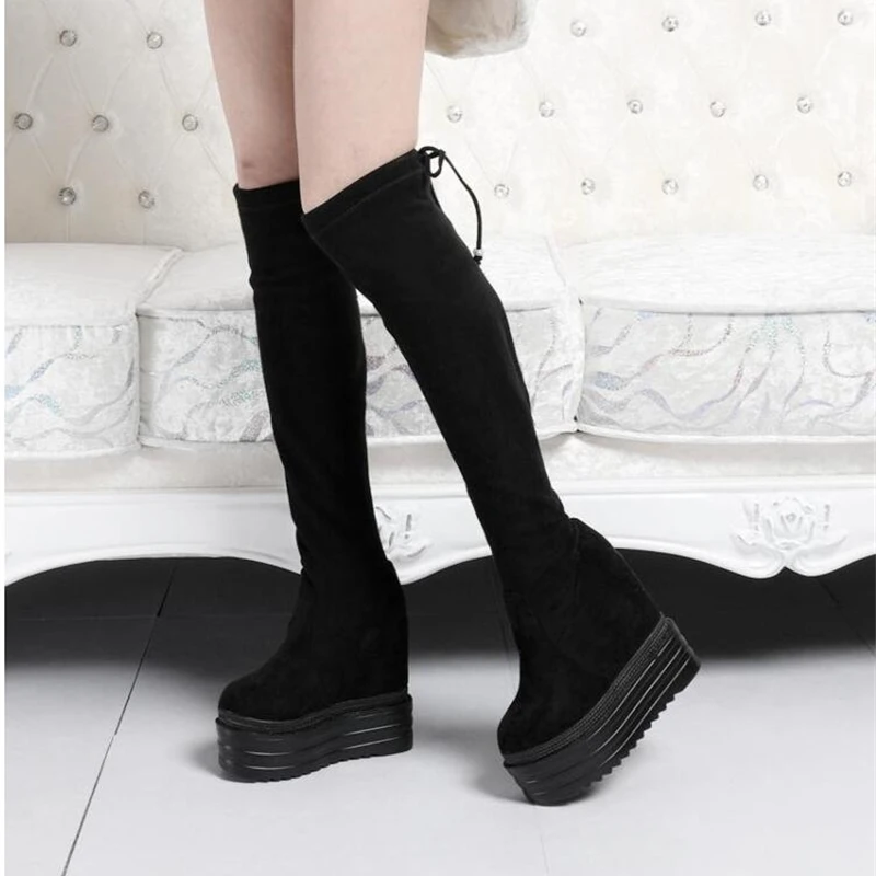Сапоги выше колена Женская осенне зимняя женская обувь новая бархатная на