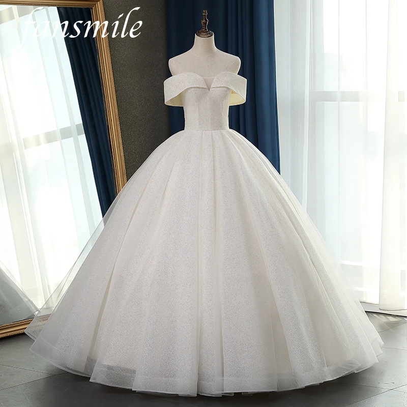 Fansmile новое качество Vestido De Noiva кружевные свадебные платья размера плюс Индивидуальные свадебные платья свадебное платье FSM-064F