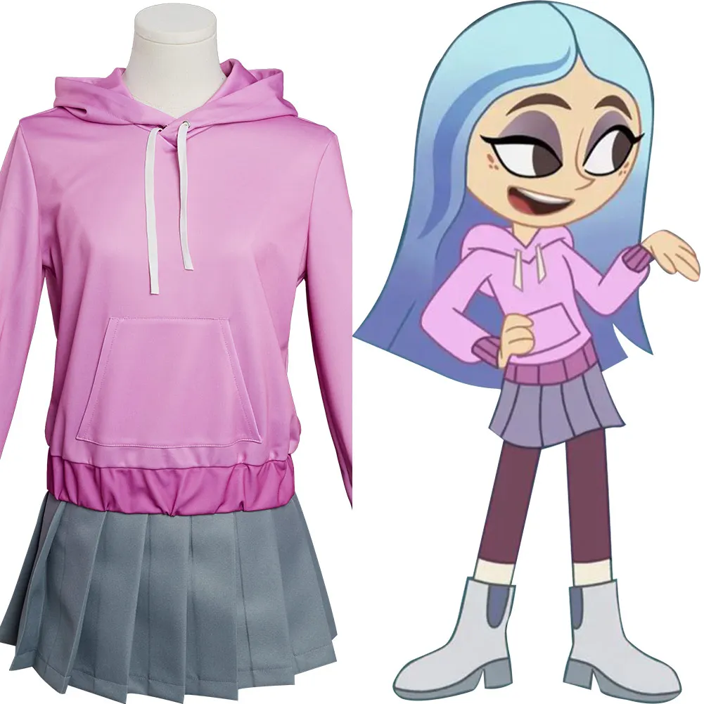 

Molly and the Ghost Cosplay Costume Andrea Hoodie Skirt Suit Halloween Carnival Outfits