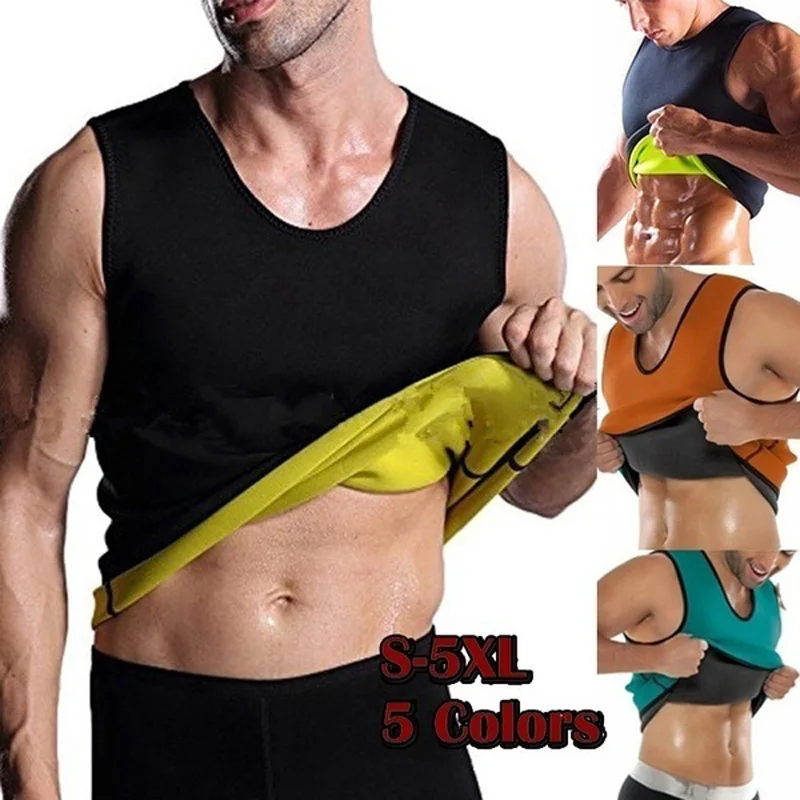 

Men's Hot Sweat Body Shaper Vest Neoprene Waist Trainer Slimming Vest Fat Burning Shaperwear Waist Sweat Corset Tummy Fat Burner