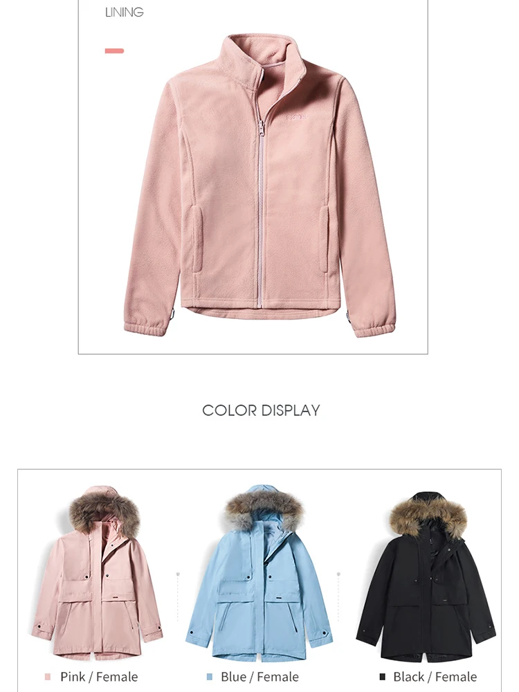 CAMEL официальная женская уличная куртка средней длины женский меховой воротник