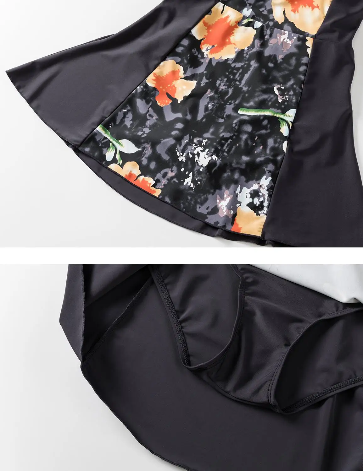 Женское скромное платье купальник слитный с оборками|print print|print womenprinted floral |