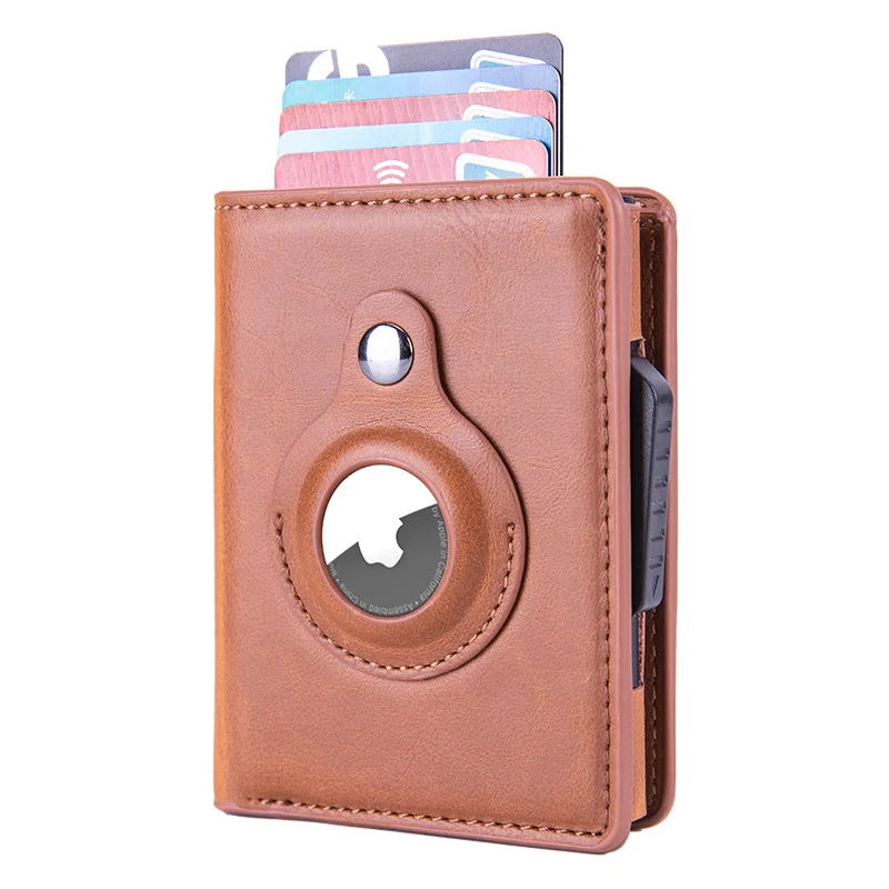 For Airtag Rfid Card Holder Small Men Wallet Money Bag Leather Women Wallets Purse Air Tags Bag For Apple AirTags Tracker Case