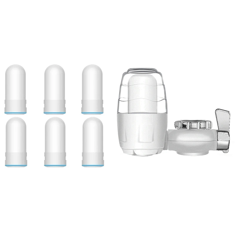

6Pcs Water Filter Cartridges & 1 Set Tap Water Purifier Kitchen Faucet Ceramic Percolator Mini Water Filter