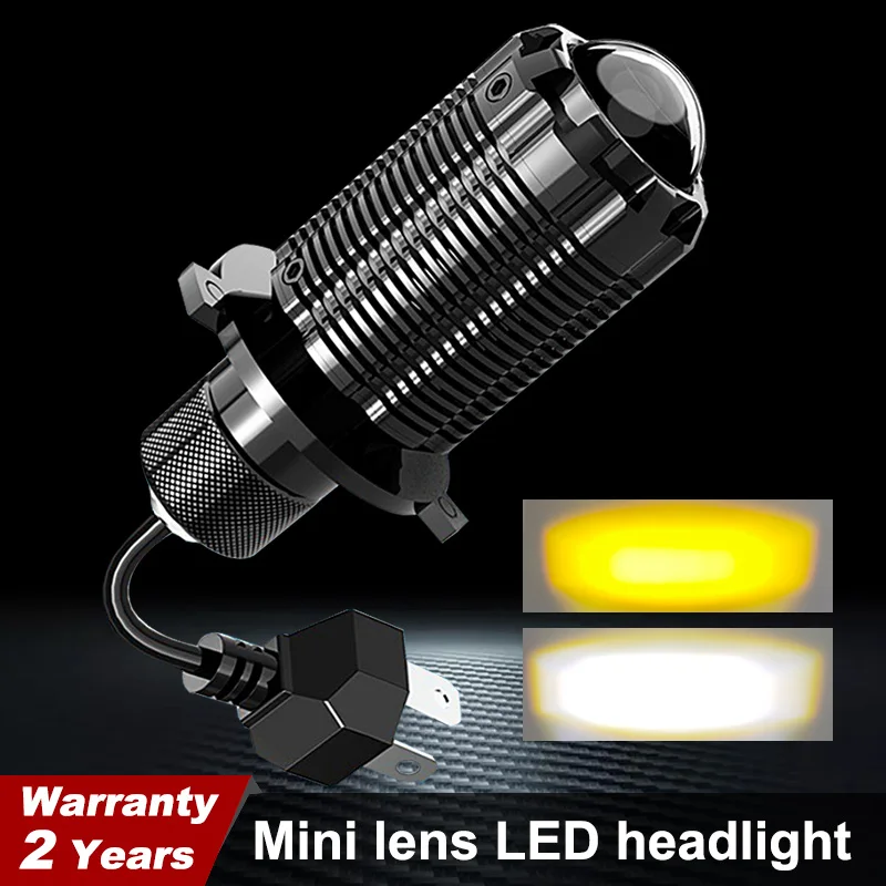 

1X Motorcycle Led H4 Hs1 Headlight Bulbs Mini Bi-LED Headlight Lens Moto 48W 6000K Hi Lo Lamp Scooter ATV Accessories Fog Lights