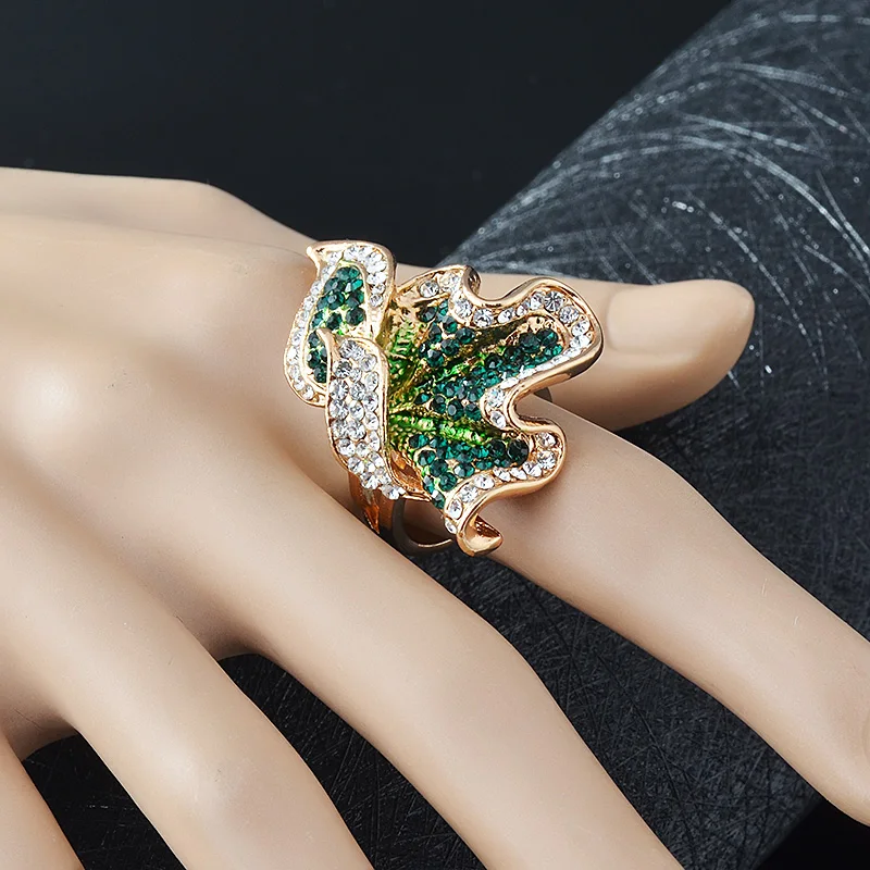 Высококачественные винтажные цветущие Цветочные инкрустированный стразами