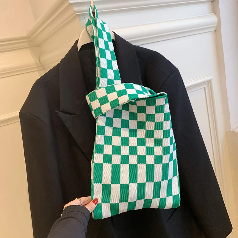 

Модная женская крючковая Сумка-тоут с рисунком крючком, жилет, сумка-тоут, вязаные сумки на плечо контрастных цветов