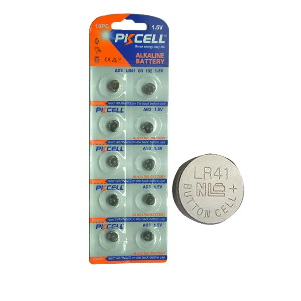 40 шт. PKCELL AG3 LR41 192 Щелочная Кнопка монета батарея для калькуляторов камеры часы игры