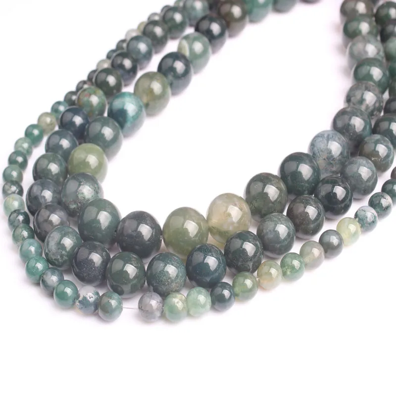 Модные натуральные ювелирные изделия Lan Li зеленые водные Агаты камни бусины