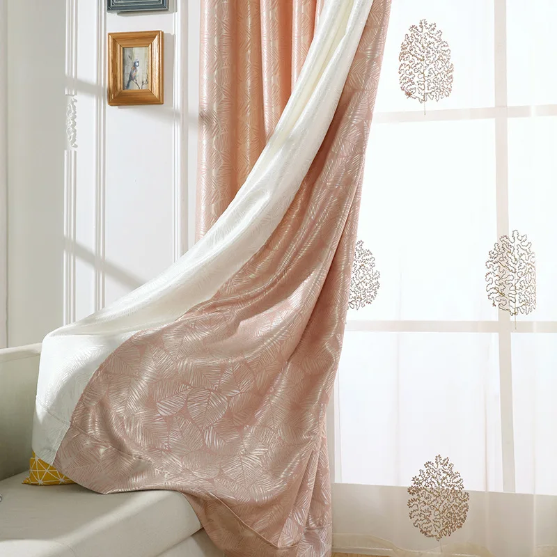 Цветочная вышивка современный минималистичный двухцветный вышитые шторы для