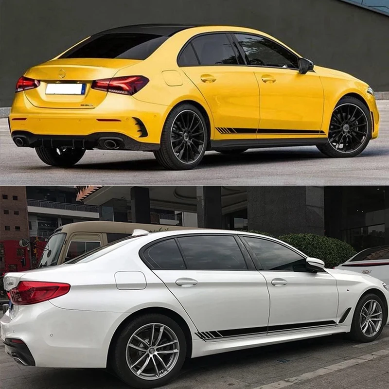 Vinyl Body Decals Sports Racing Long Amg Universal DIY Styling Car Stickers Stripe for 2PCS 220x14cm | Автомобили и мотоциклы