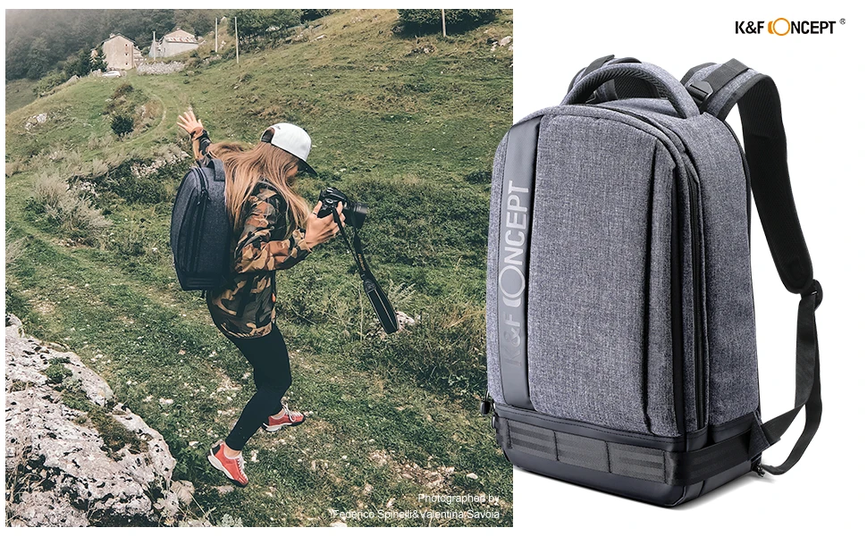 K& F, сумка-рюкзак с подкладкой для фотоаппарата, чехол для Canon, Nikon, sony, DSLR, SLR, 2 цвета