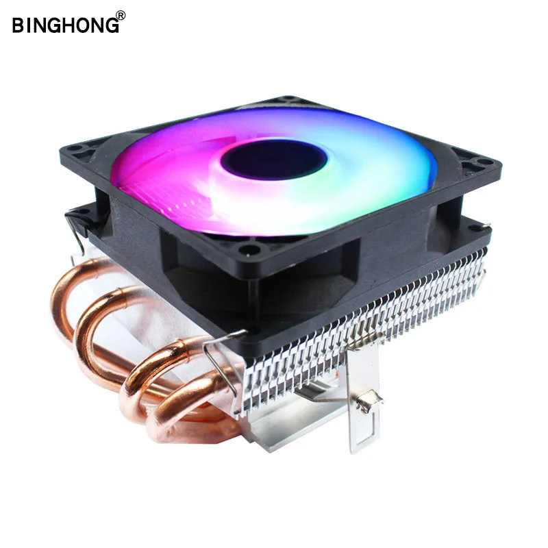 4 Pure copper tube Amd led rgb Cpu cooler 3Pin 4Pin pwm heat sink For lga 775 1150 1151 1155 1156 1366 1356 2011 And Am4 Am3 12v