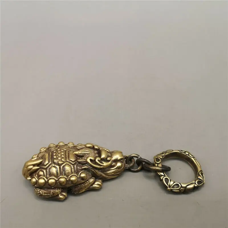 

Китайская коллекция сувениров, маленькая латунная подвеска в виде черепахи дракона, маленькая и изысканная