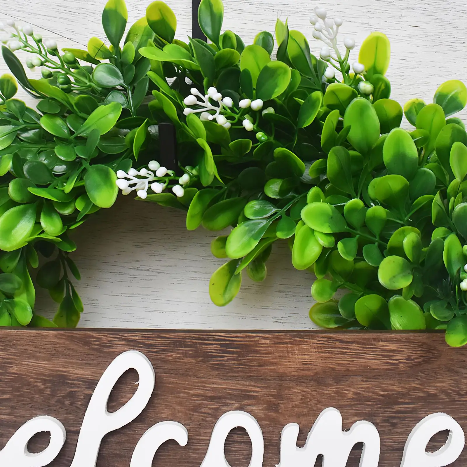 Искусственный венок искусственный из коробки круглые зеленые листья зеленая