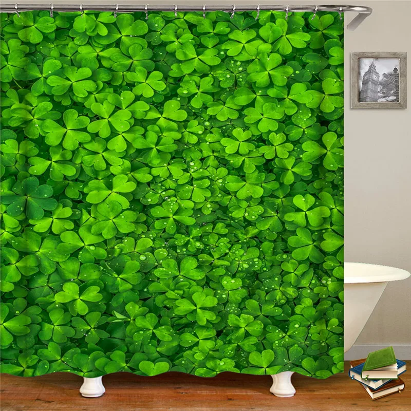 Зеленый завод занавеска для ванны водонепроницаемый из полиэстера душа лист