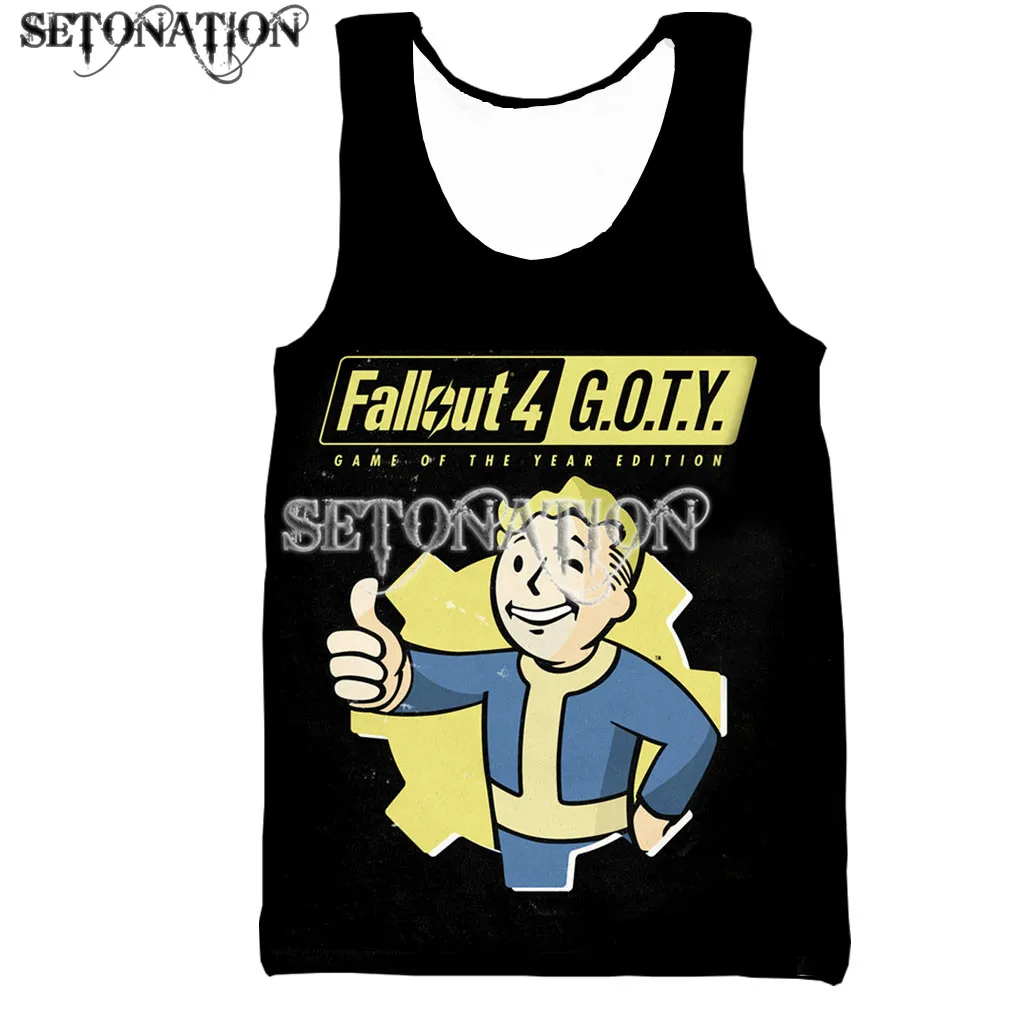 Новинка модный крутой жилет Fallout для мужчин и женщин с 3D принтом летняя