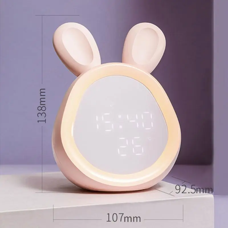 

Bluetooth Alarm Clock LED Night Light Voice Control with Temperature Display Bedside Lamp Decor