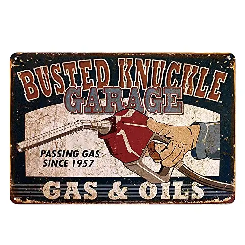 

Original Retro Design Gas and Oils Tin Metal Signs Wall Art | Thick Tinplate Print Poster Wall Decoration for Garage