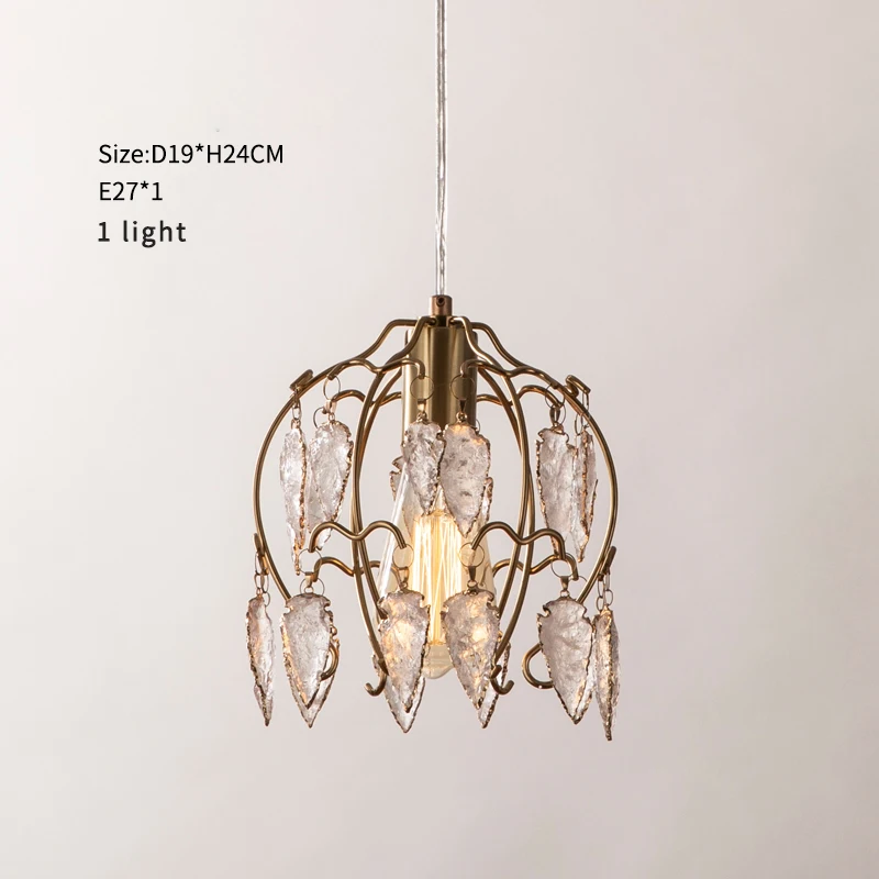 Французский Ретро подвесной светильник маленький хрустальный шнур одиночный