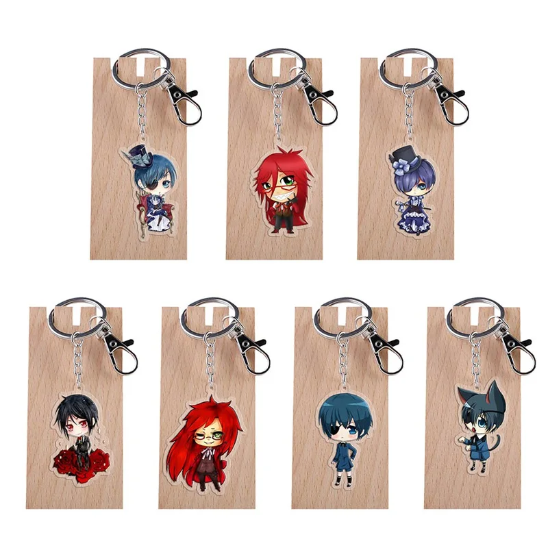 Новый Модный Милый японский аниме брелок для костюма черного дьякона Себастиан