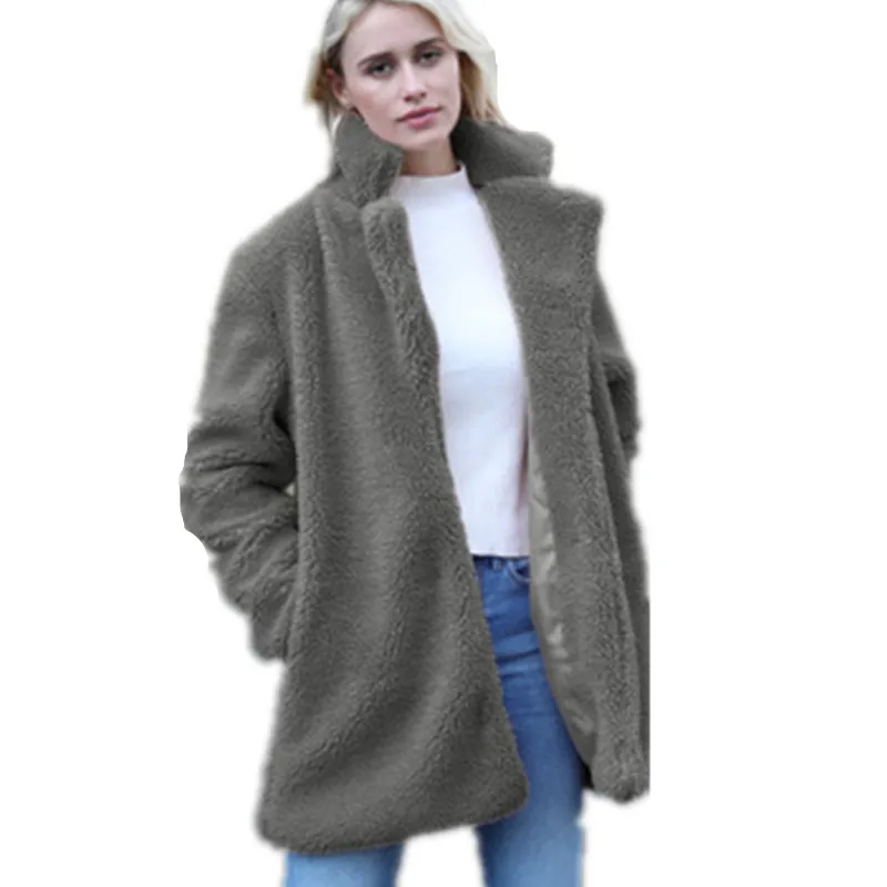 Зимнее новое пальто из искусственного меха для девушек большой размер свободное
