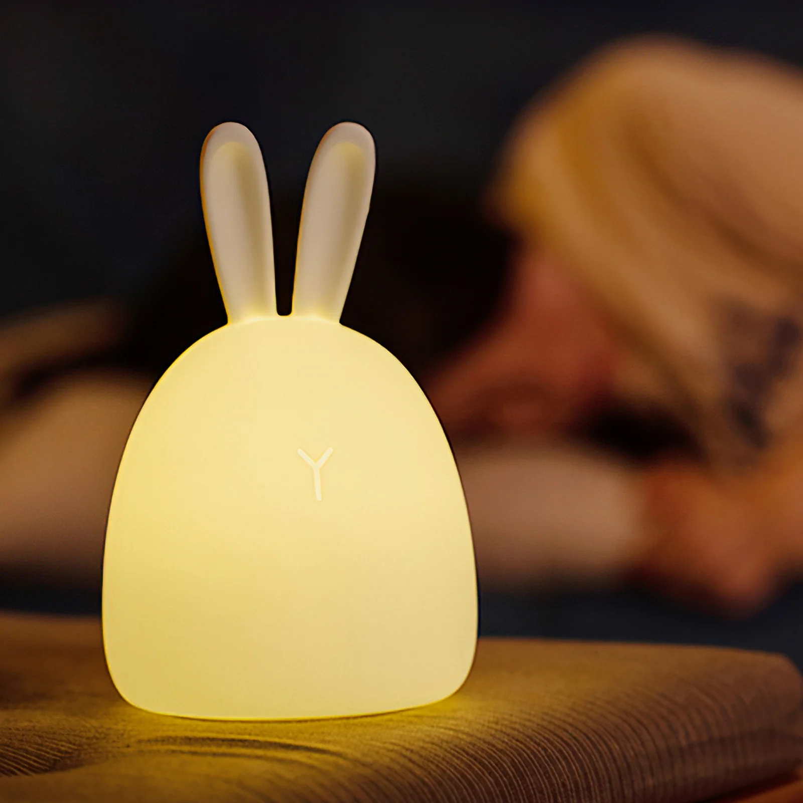 

СВЕТОДИОДНЫЙ ночник в виде кролика светильник, силиконовый прикроватный светильник с сенсорным датчиком, цветной ночник для сна с зарядкой...