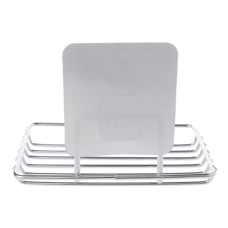 

Adhesive Stainless Steel Soap Dish Holder Bathroom Kitchen Hanger Towel Rack