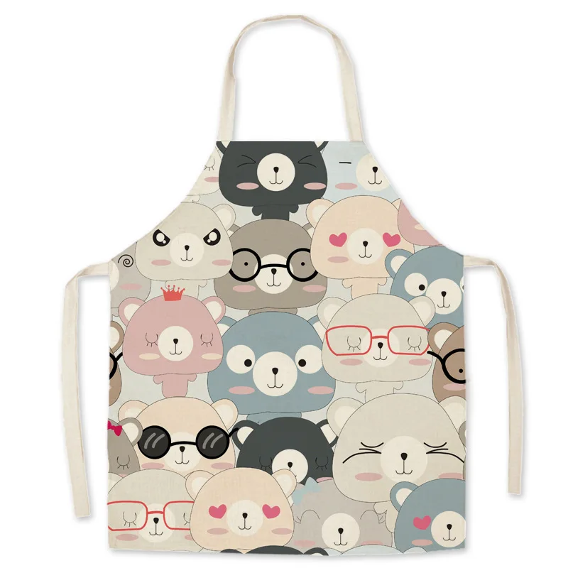 Кухонный Фартук для родителей и детей с мультипликационным рисунком милого