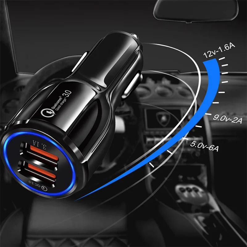 Dual USB Car Charger PD QC 3.0 LED Plug Fast Phone Charge Adapter For MOTO Edge S G50 9 8 P30 XT910 894 NOKIA X71 7 6 5 Google | Мобильные