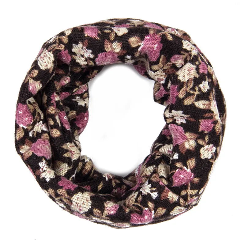 Классический детский хлопковый шарф с цветочным принтом кольцо для мальчиков и