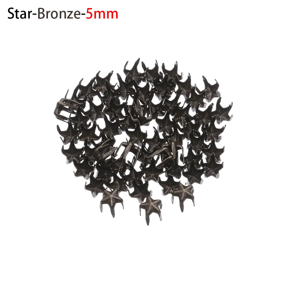 Star-Bronze-5mm 50 шт ультра-маленькие металлические пряжки для куклы, одежда для детей 4/5 мм супер мини Star/круглый Форма сумки пряжки ювелирные изделия DIY кукла кнопки аксессуары для куклы - Цвет: Star-Bronze-5mm