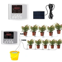 garden intelligent drip irrigation water pump timer system garden automatic watering device solar energy charging potted plant