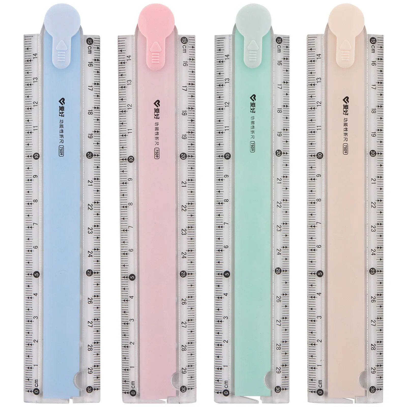 

Folding Rulers, 12 Inch Transparent Ruler Plastic Ruler Straight Ruler Dual Side