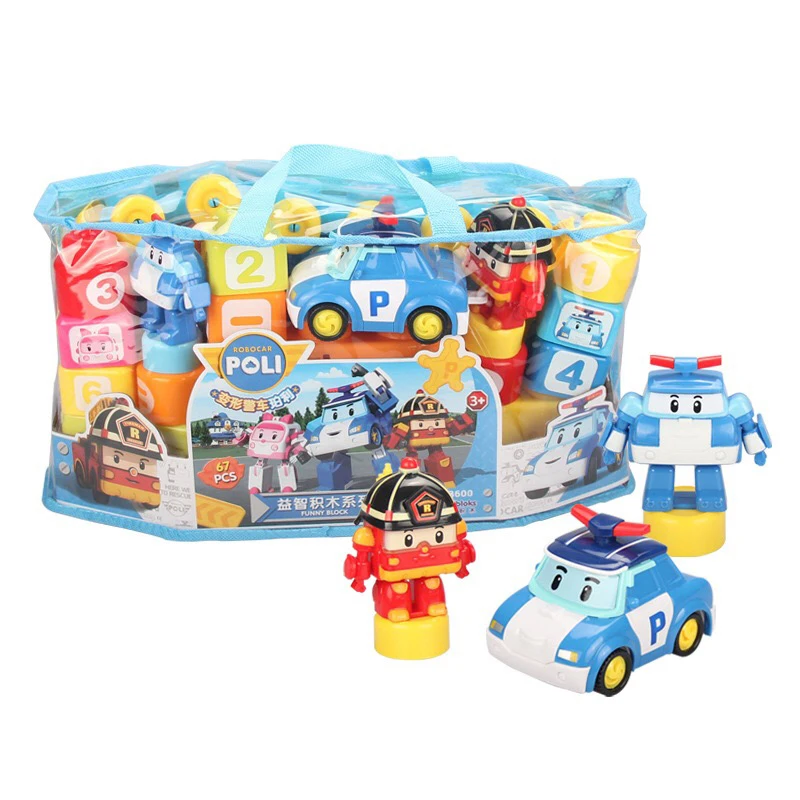 Конструктор-робот поли с большими частицами обучающая игрушка для раннего